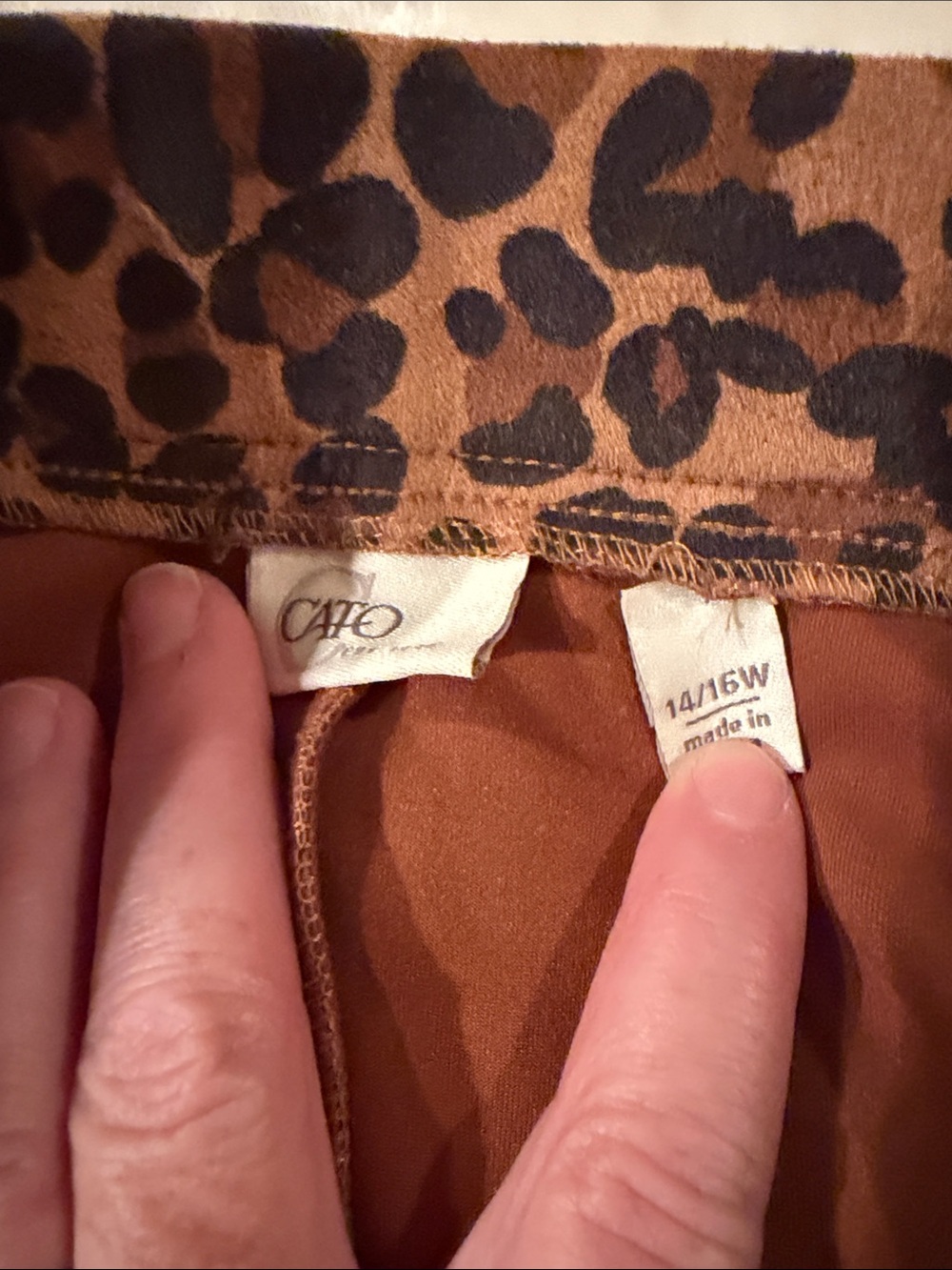 Cato Brown and Black Leopard Print Skirt